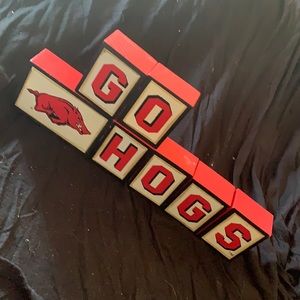 Wood block sign ARKANSAS RAZORBACKS